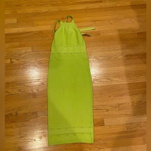 Lovers and Friends Morgan High Neck Halter Midi Lime Green